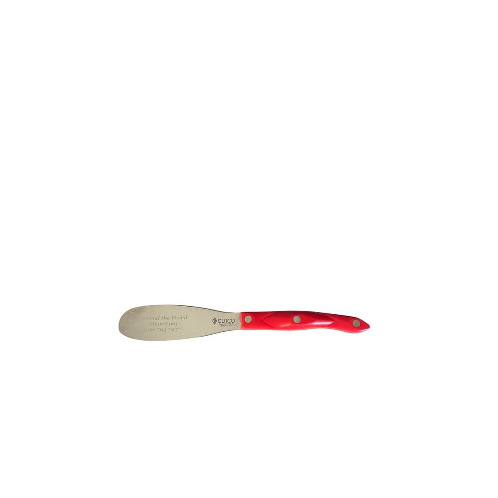Cutco 1768 Spatula Spreader Serrated With Red Handle Personal Engraved Blade